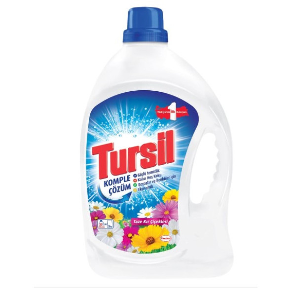 Tursil Komple Çözüm Plus+ Taze Kır Çiçekleri 2,145 Litre Sıvı Çamaşır Deterjanı