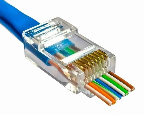 Ayt Fully Yeni Nesil Açık Uçlu Soket Rj45 Cat5 Cat6 İnternet Kablosu Soketi Ucu 100 Adet Açık Uc Jack