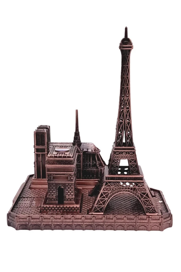 Vintage Metal Fransa Paris Şehri Bakır 14 cm - Resim 7