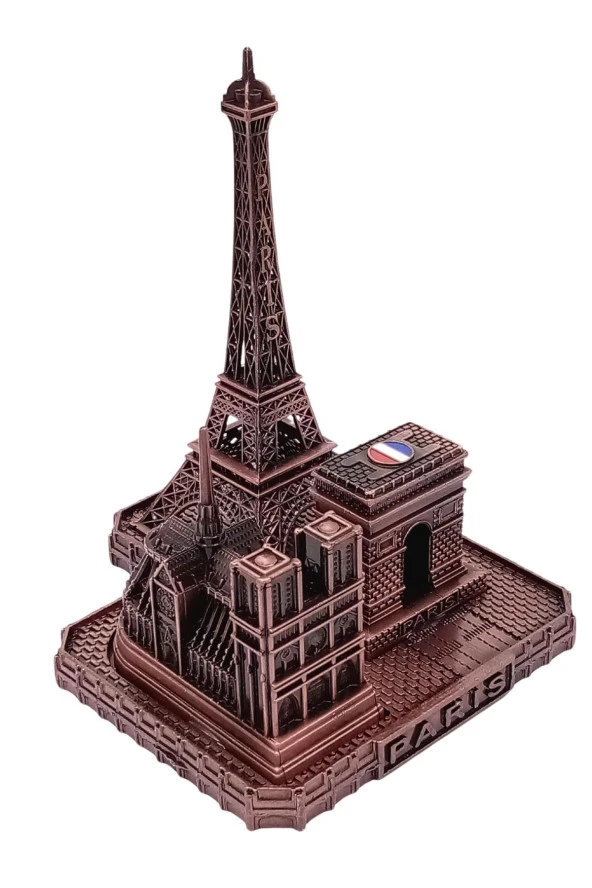 Vintage Metal Fransa Paris Şehri Bakır 14 cm - Resim 10