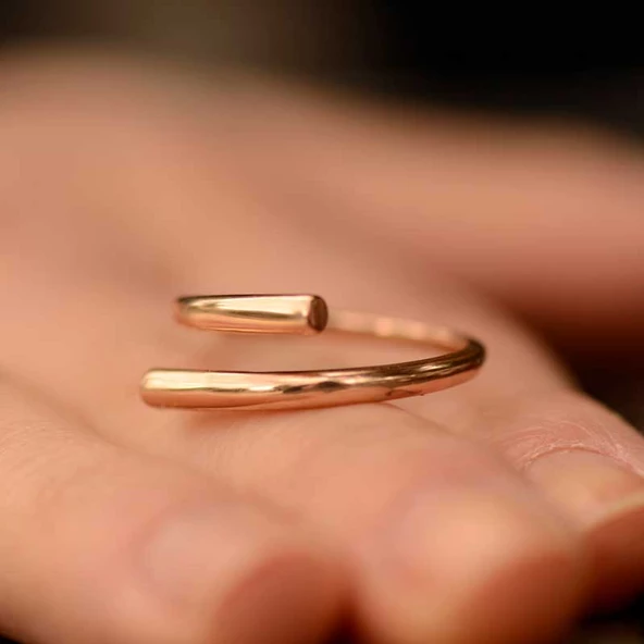 14k Altın Sade Yüzük - Resim 3