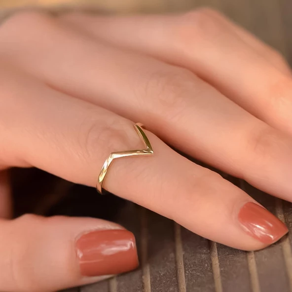 14k Sarı Altın Sade Yüzük - 2