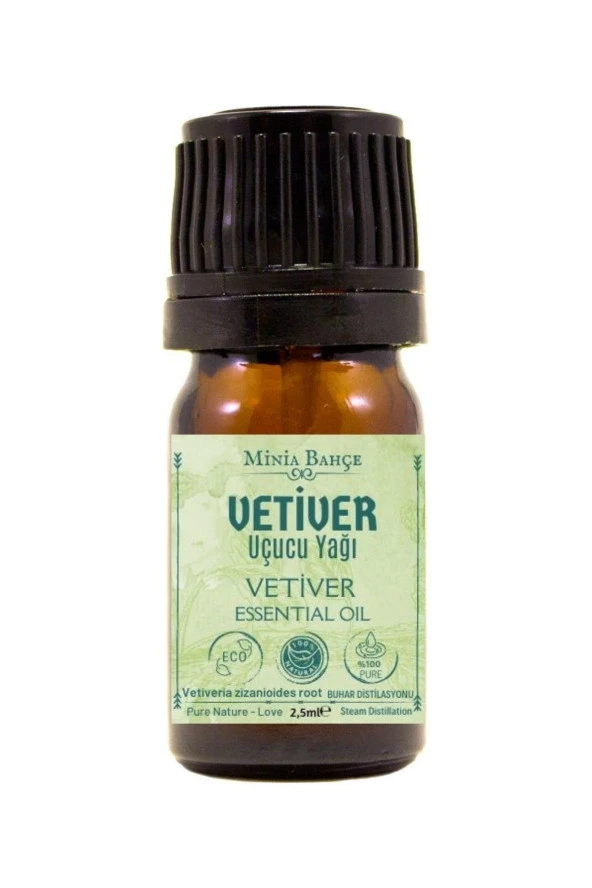 Vetiver Uçucu Yağı, %100 Saf, 2,5 Ml