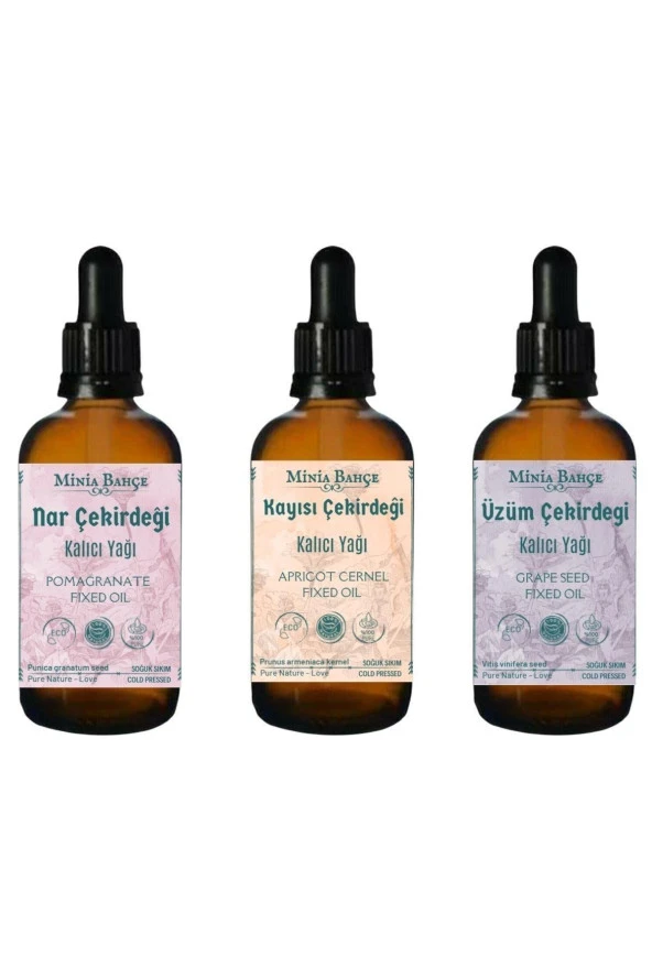 Nar Çekirdegi Yağı, Kayısı Çekirdegi Yağı, Üzüm Çekirdegi Yağı. Sabit Yağ (30 MLX3) ürün görseli 1