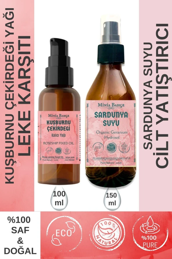 100 ml Kuşburnu Çekirdeği Yağı, Organik Sardunya Suyu 150ml