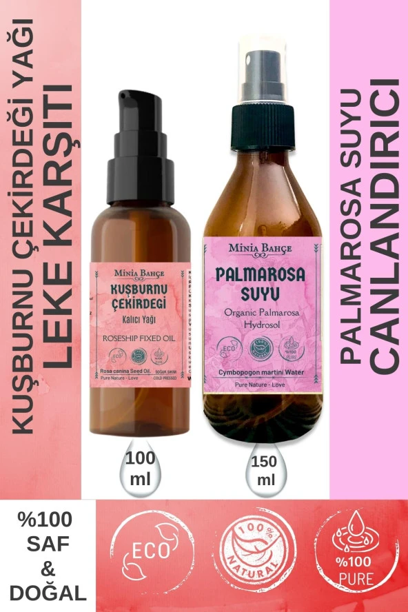 100 ml Kuşburnu Çekirdeği Yağı, Organik Palmarosa Suyu 150ml - 1