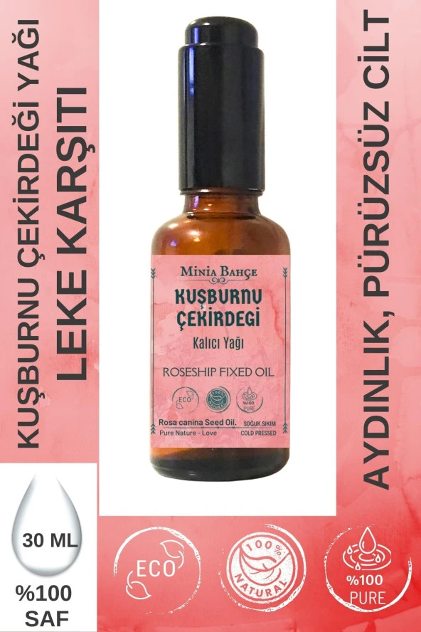 30ml Soğuk Sıkım Kuşburnu Çekirdeği Yağı , %100 Saf