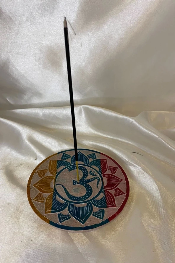 Aum Om Hand Made El İşi Feng Shui Ejderha Yılı Doğal Obsidyen Taşı Çubuk Konik Tütsülük ürün görseli