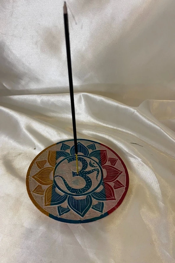 Aum Om Hand Made El İşi Feng Shui Ejderha Yılı Doğal Obsidyen Taşı Çubuk Konik Tütsülük - Resim 3