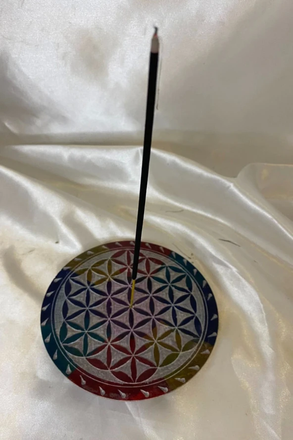 Yaşam Çiçeği Hayat Çiçeği Yaşam Ağacı Hand Made El İşi Feng Shui Ejderha Yılı Doğal Obsidyen Taşı Çubuk Konik Tütsülük ürün görseli