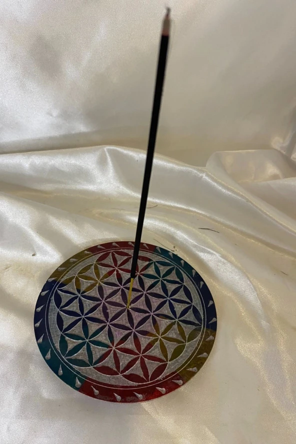 Yaşam Çiçeği Hayat Çiçeği Yaşam Ağacı Hand Made El İşi Feng Shui Ejderha Yılı Doğal Obsidyen Taşı Çubuk Konik Tütsülük - Resim 5