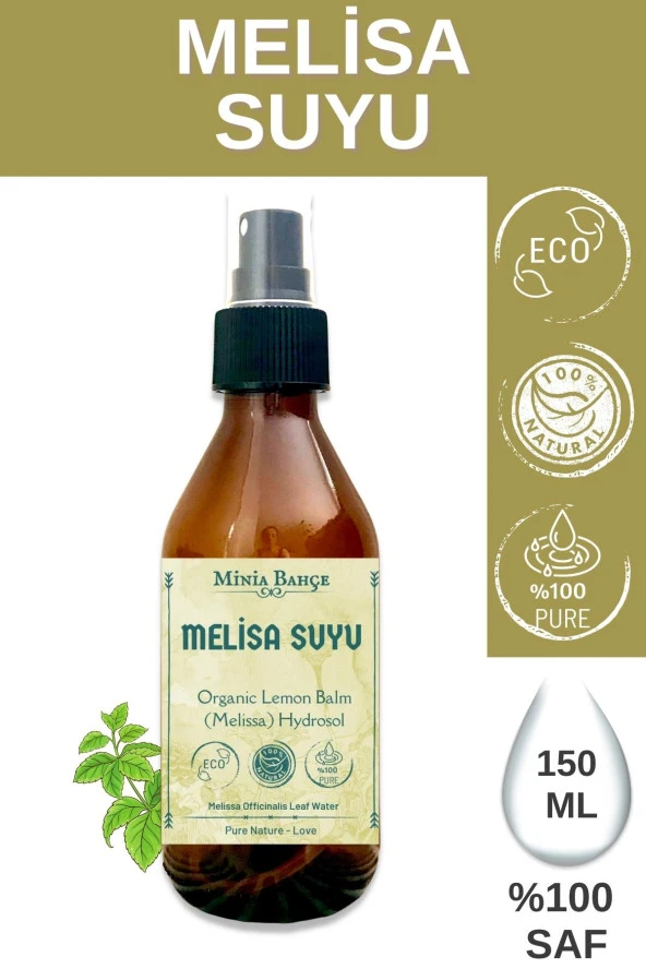 Organik Melisa (oğulotu) Suyu -%100 Doğal Hidrosol, 150ml