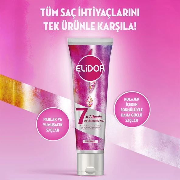 Elidor Saç Güzelleştirici Bakım Krem 7'si 1 Arada Durulanmaz 150 ml - Resim 3
