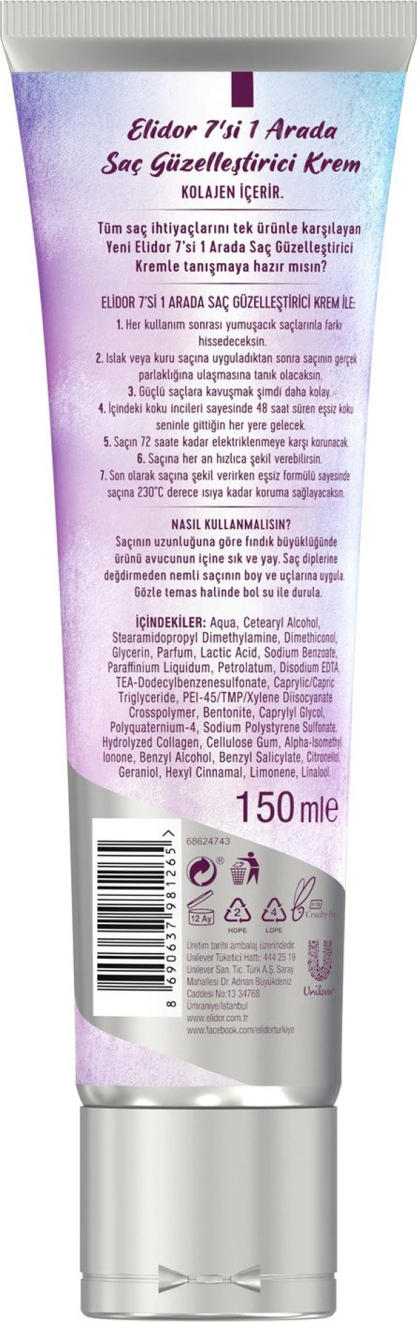 Elidor 7 Si 1 Arada Saç Güzelleştiren Bakım Kremi 150 ml X2 - Resim 7