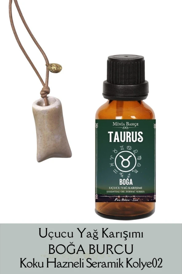 Boğa Burcu - Taurus, Uçucu Yağ Karışımı, 10ml, & Koku Hazneli Kolye02 ürün görseli 1