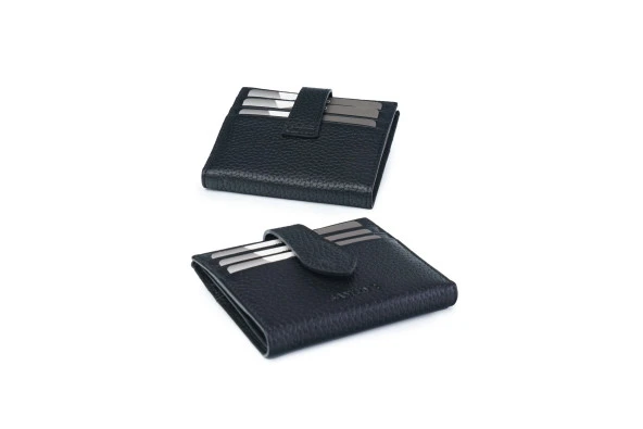 SANLINE 800 Hakiki Deri Kartlık Görünümlü Unisex Cüzdan - Siyah - 3