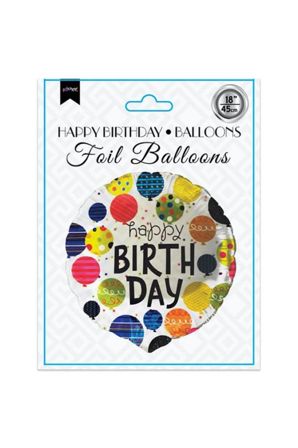 18" Folyo Balon -Happy Birthday -Balloons