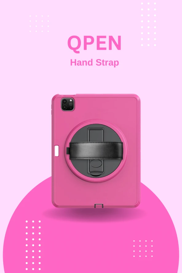 Qpen iPad Pro 11 inç (2018)  Uyumlu Hand Strap Tablet Kılıfı - 7