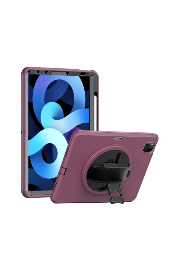 Qpen iPad Pro 11 inç (2018) Uyumlu Hand Strap Tablet Kılıfı - 12