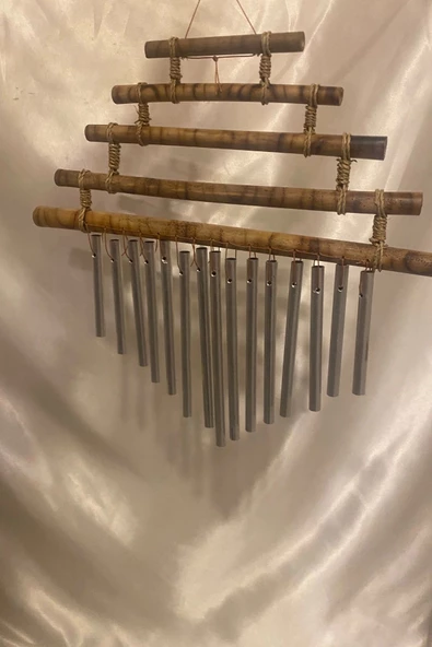 Deprem Zili Rüzgar Çanı Feng Sui Bambu - Resim 4