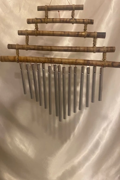Deprem Zili Rüzgar Çanı Feng Sui Bambu - Resim 5