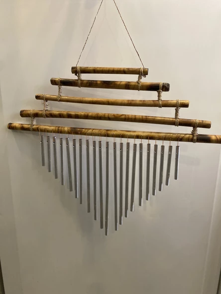 Deprem Zili Rüzgar Çanı Feng Sui Bambu - Resim 9