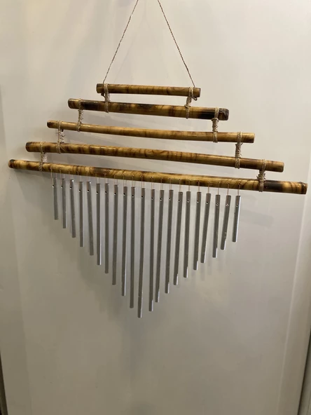 Deprem Zili Rüzgar Çanı Feng Sui Bambu - Resim 11