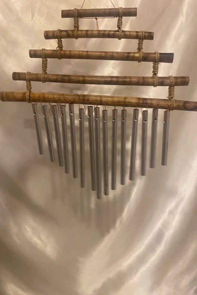 Deprem Zili Rüzgar Çanı Feng Sui Bambu - Resim 3