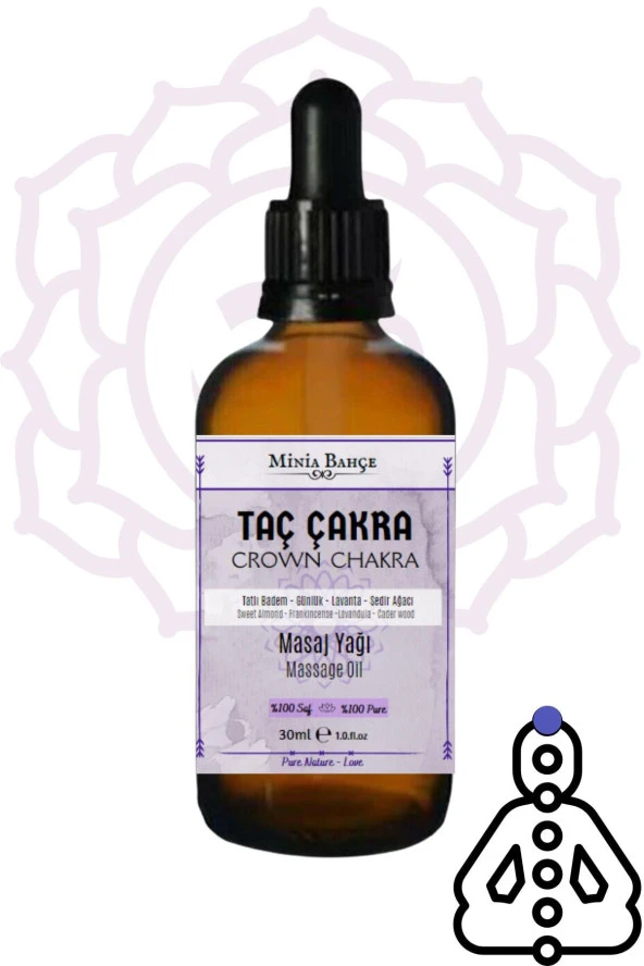 Taç Çakra Masaj Yağı, Crown Chakra, 30ml, %100 Saf ürün görseli 1