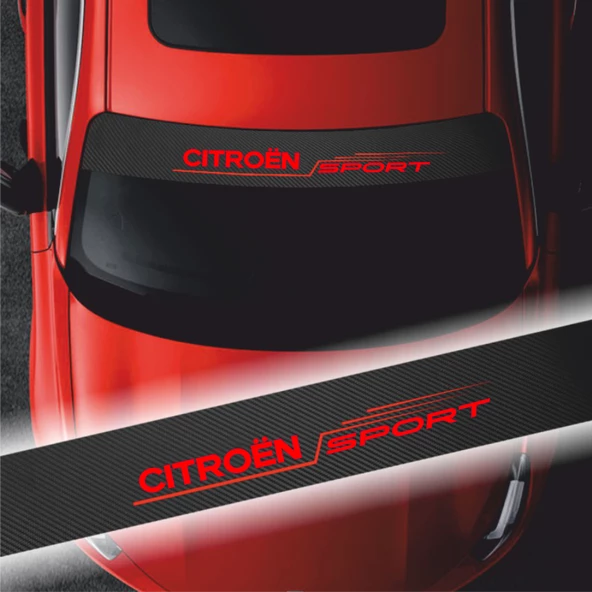 Citroen C2 İçin Oto Ön Cam Karbon Sticker 100 x 20 cm