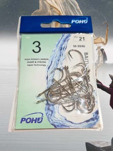 Pohu M-9946  3 Numara 21'li Paket Olta Iğnesi