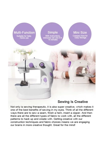 Dikiş Makinesi Sew Whiz Elektrikli Veya Pille Çalışabilen Çift Kademeli Işıklı Mini - 4