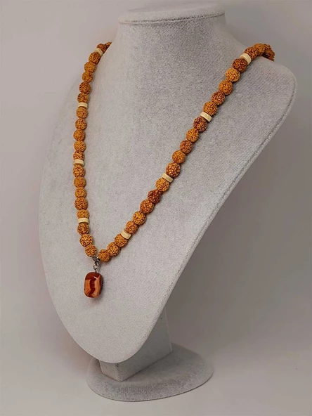 Japer Taşlı Rudraksha Tohum Kolye Dolama Bileklik 8mm (49726) - 3