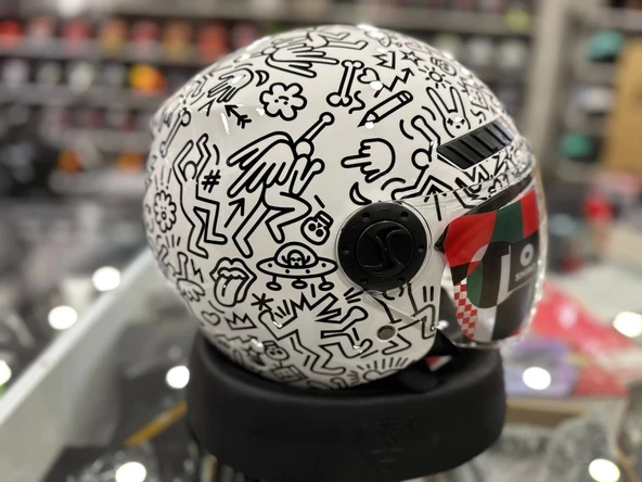 KASK SHIRO SH-62 KİOTO ÇENESİZ DOODLE