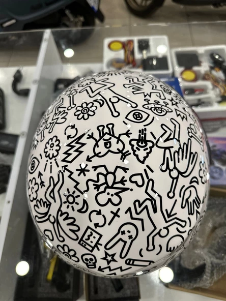 KASK SHIRO SH-62 KİOTO ÇENESİZ DOODLE - 4