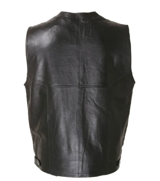 Fermuarlı Deri Yelek - 11