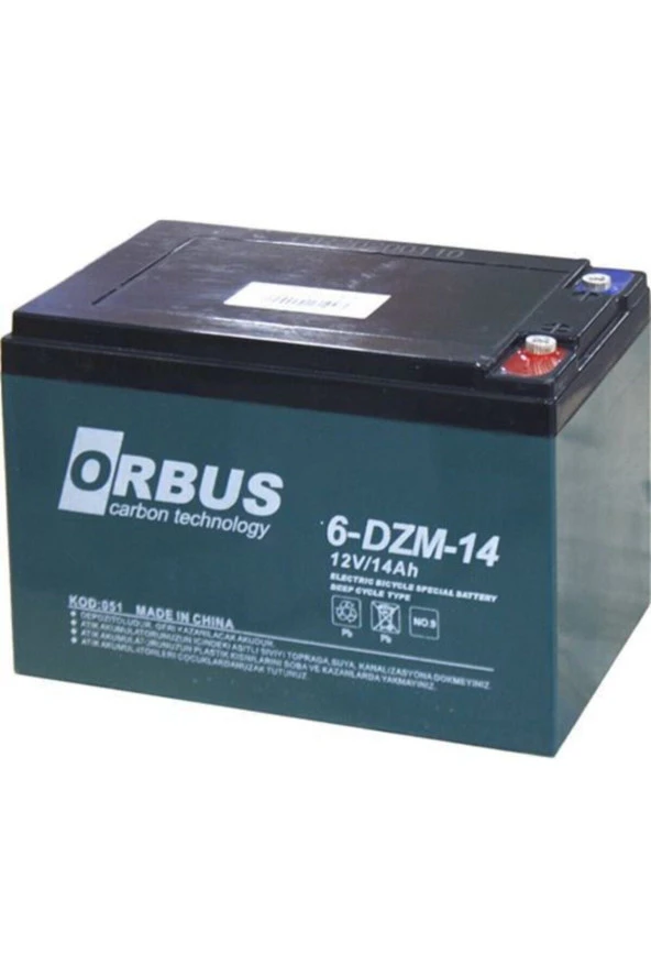 Orbus 12V 14Ah Akü Elektrikli Bisiklet Aküsü Carbon Technology