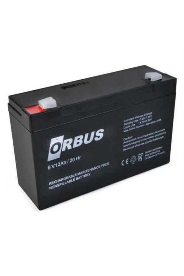 Orbus Pilsan Akülü Oyuncak Araç Araba Için Uyumlu - Akü 6V 12Ah - 6 Volt 12 Amper Kuru Tip Akü Pil