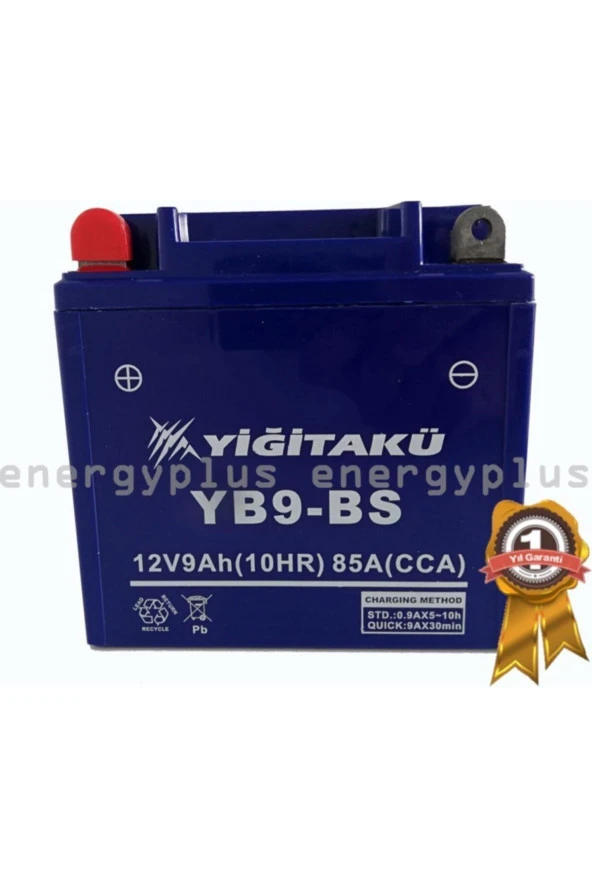 Yiğit 12V 9 Ah Motosiklet Motorsiklet Aküsü Yb9-Bs Akü - 4