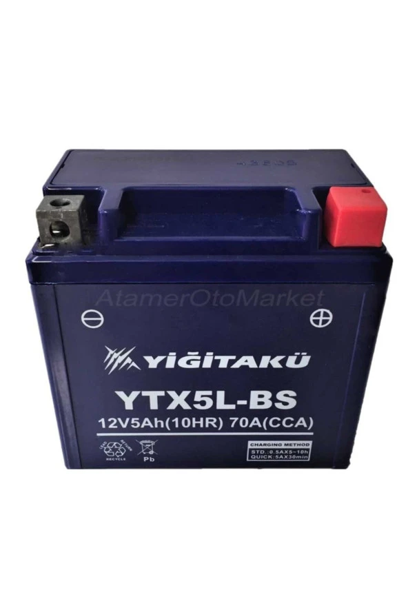 Yiğit Akü 12 Volt 5 -Ytx5L-2023/5 Üretim Ah-Amper Motosiklet Aküsü - 2
