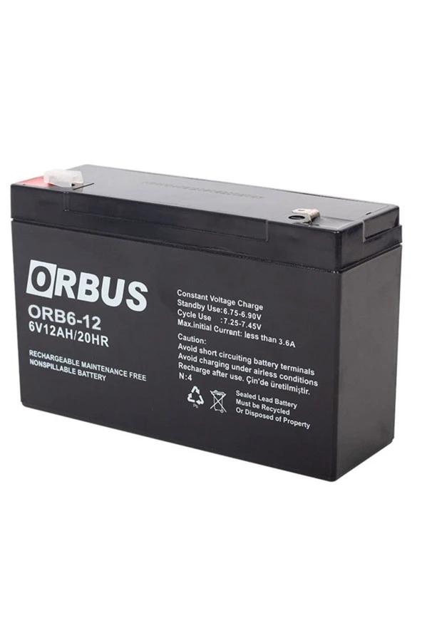 Orbus Dxt Orbus Orb6 12 6 Volt 12 Amper Akü (150 X 50 X 94 Mm)