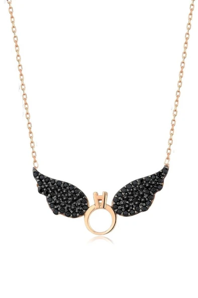 Tek Taşlı Melek Modeli 925 Ayar Kolye - 5