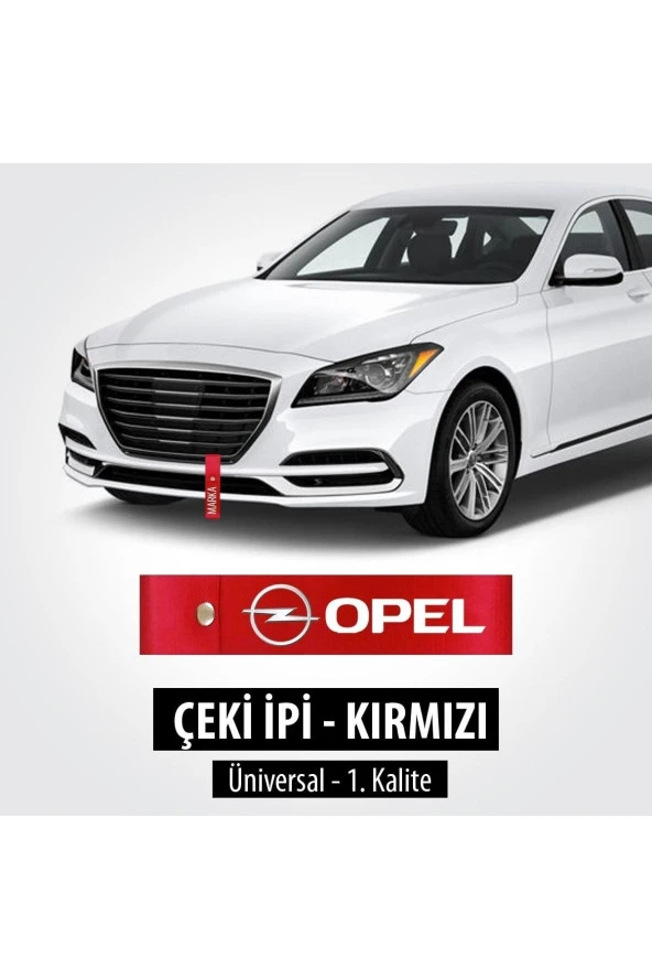 NiCe Shop Opel Çeki Ipi Kırmızı Renkli Uv Baskılı Solma Atma Yapmaz Tampon Dili