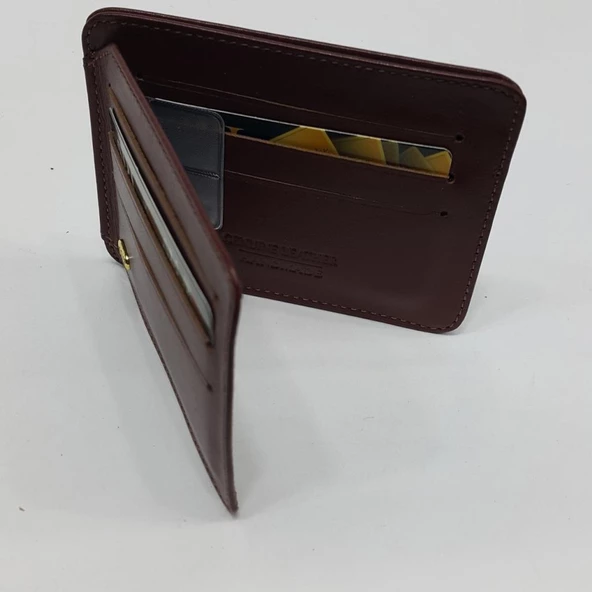 Siyah-Taba-Kahve Renkte Yatay Model Hakiki Deri Mıknatıslı Kartlık - 3