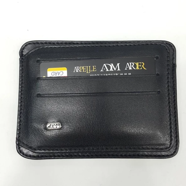 Siyah-Taba-Kahve Renkte Yatay Model Hakiki Deri Mıknatıslı Kartlık - 2