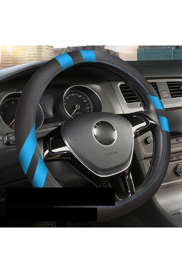 NiCe Shop Chevrolet Rezzo Uyumlu Elit Geçmeli Direksiyon Kılıfı Mavi
