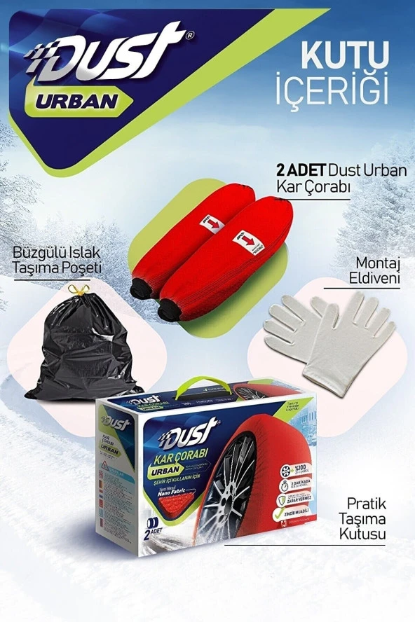 NiCe Shop Premium Lüks Araç Kar Çorabı195/75r14 Lastik Uyumlu-l - 4