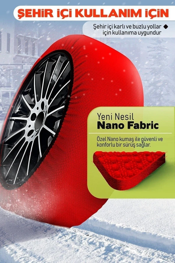 NiCe Shop Premium Lüks Araç Kar Çorabı 185/60 R16 Lastik Uyumlu-m - 2