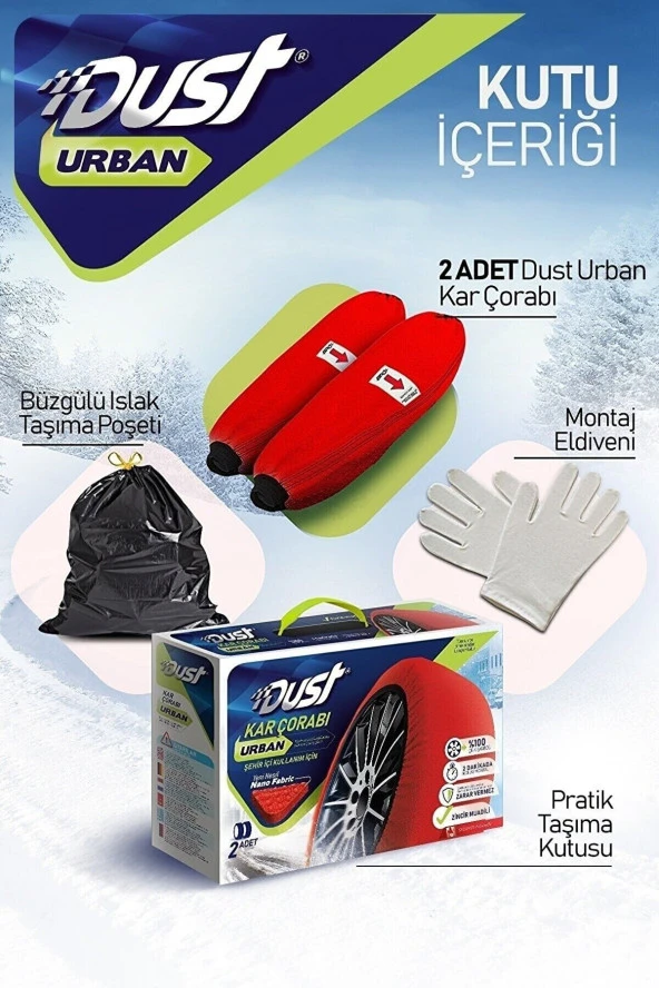 NiCe Shop Premium Lüks Araç Kar Çorabı 185/65 R15 Lastik Uyumlu-m - 4
