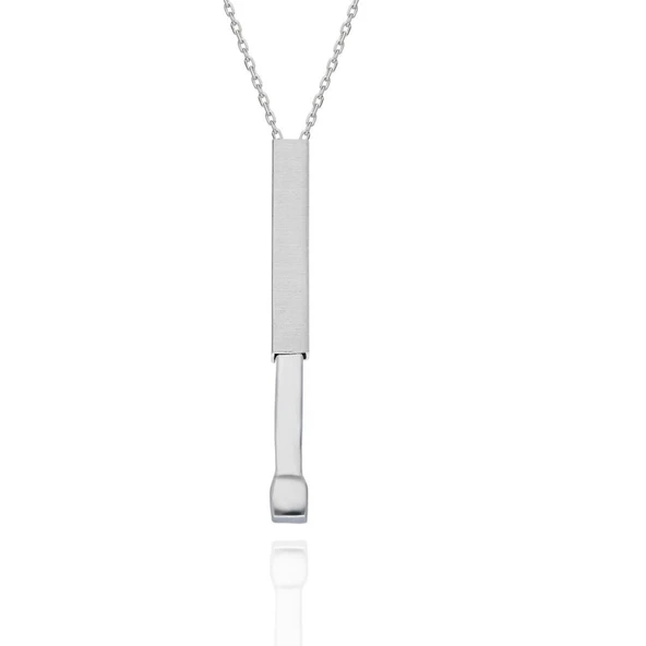 Düz Model 925 Ayar Kolye - 6